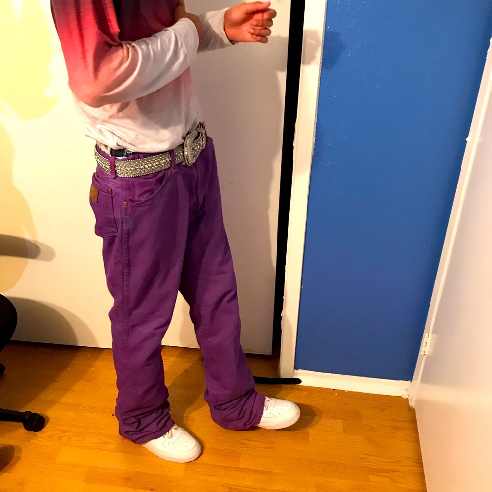 Purple Custom Stacked Jeans